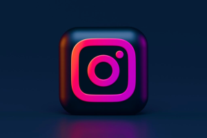 instagram reels logo against an embossed dark color background