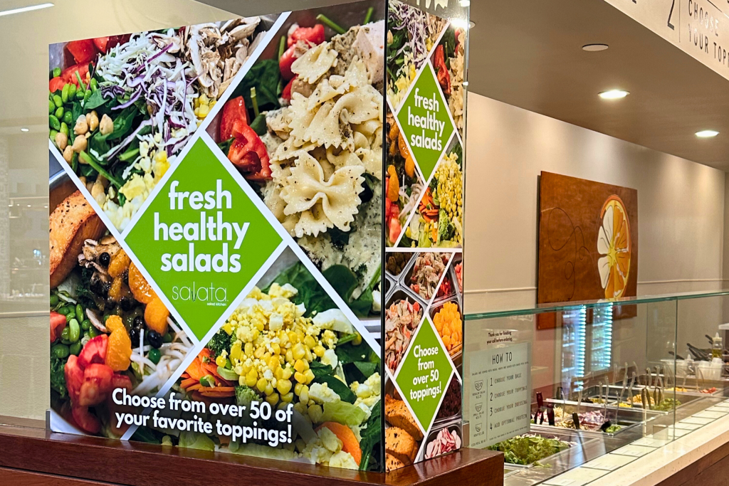 Restaurant signage for Salata.