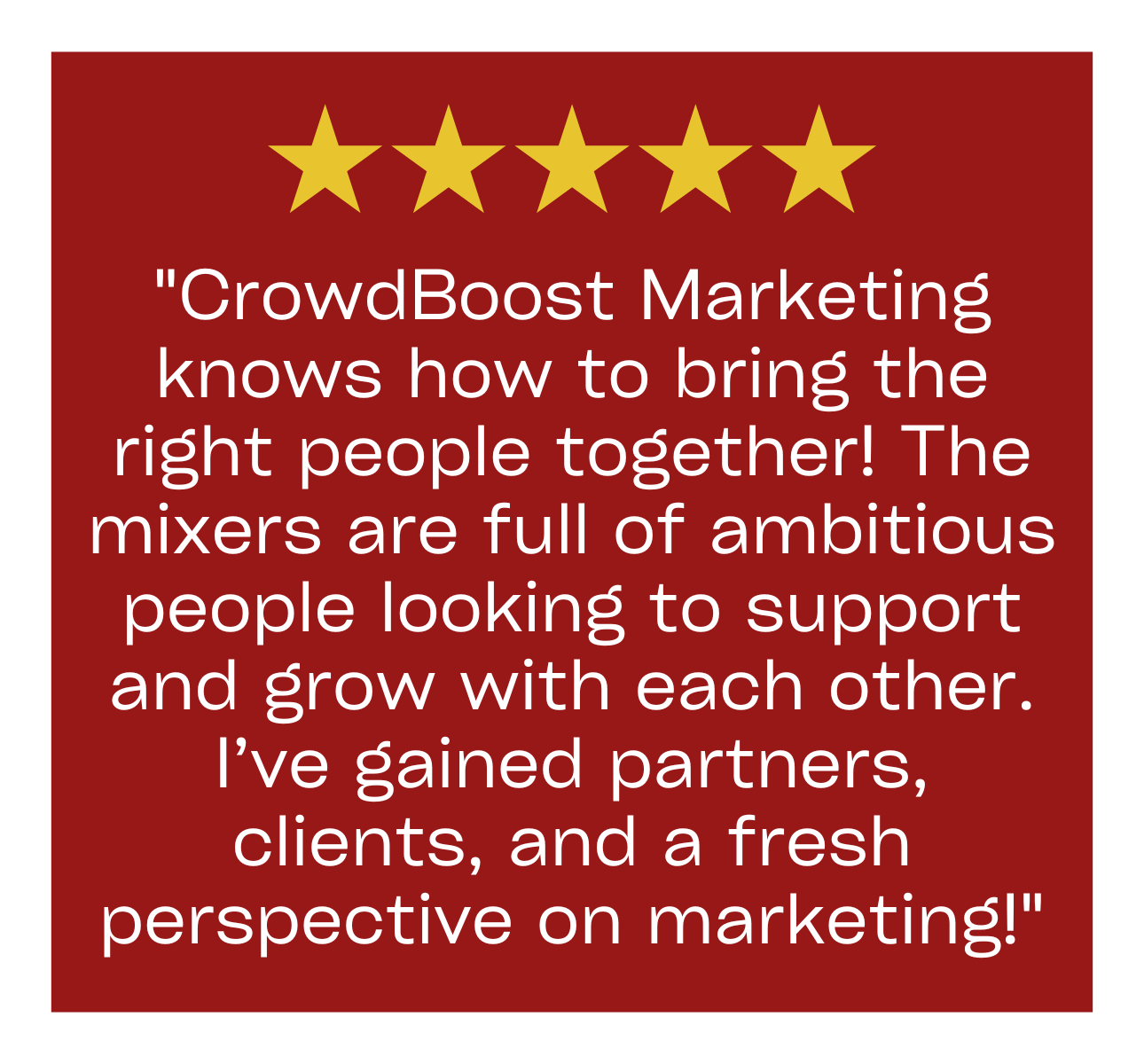 CrowdBoost Table Talk Alliance Mixers Testimonials9