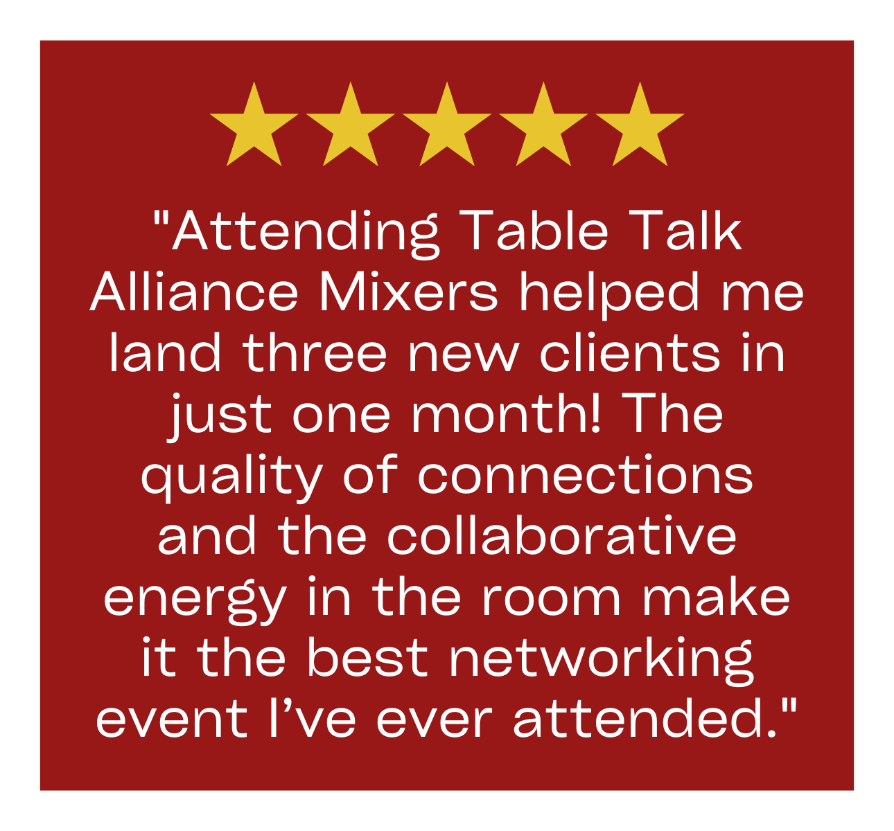 CrowdBoost Table Talk Alliance Mixers Testimonials9