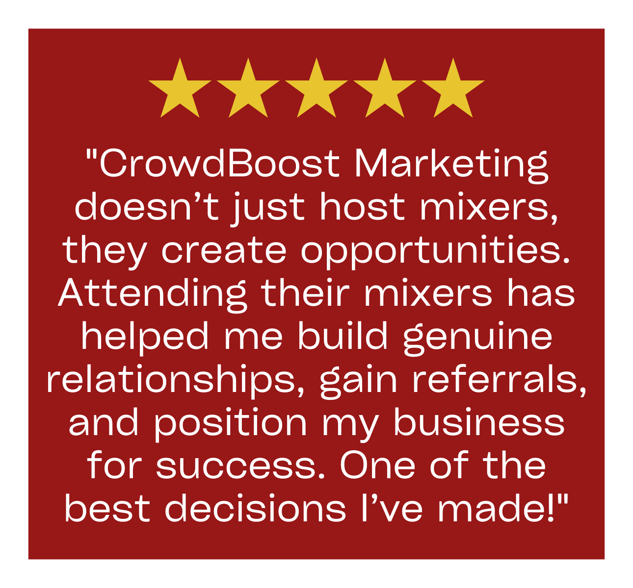 CrowdBoost Table Talk Alliance Mixers Testimonials9