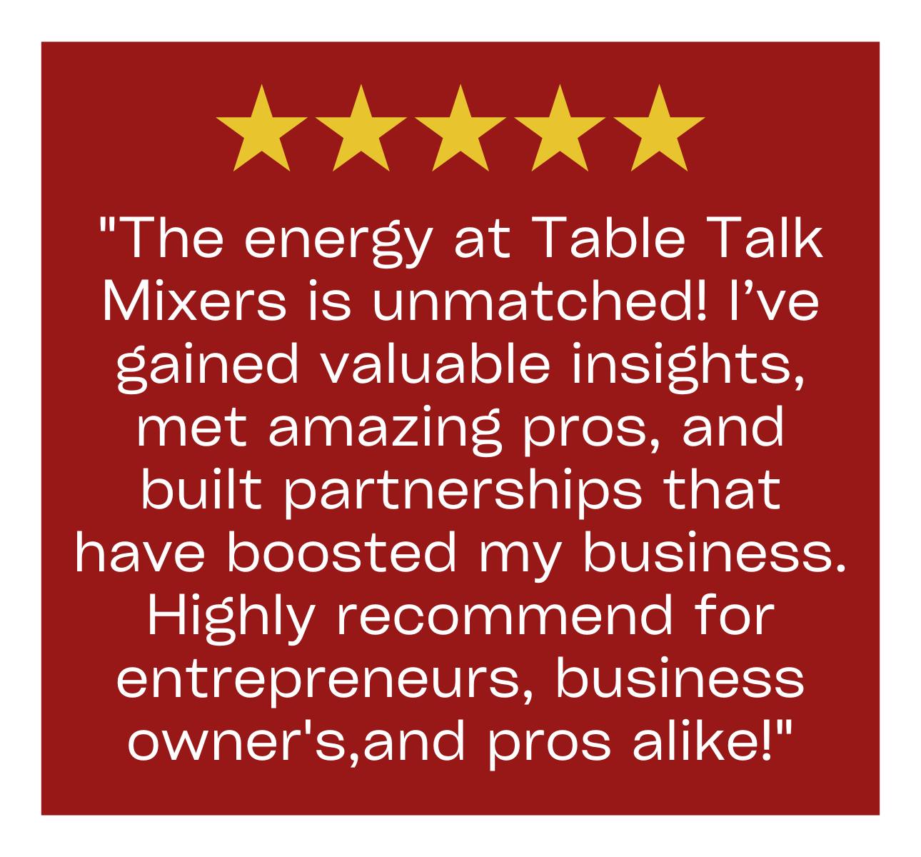 CrowdBoost Table Talk Alliance Mixers Testimonials9