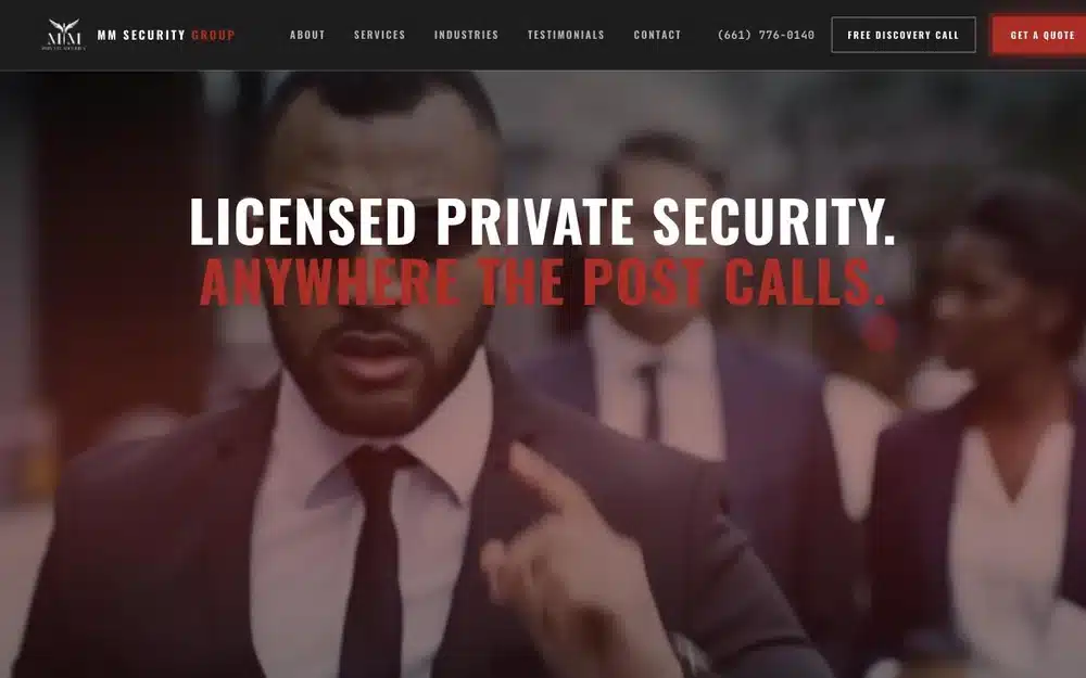 MM Security Group homepage