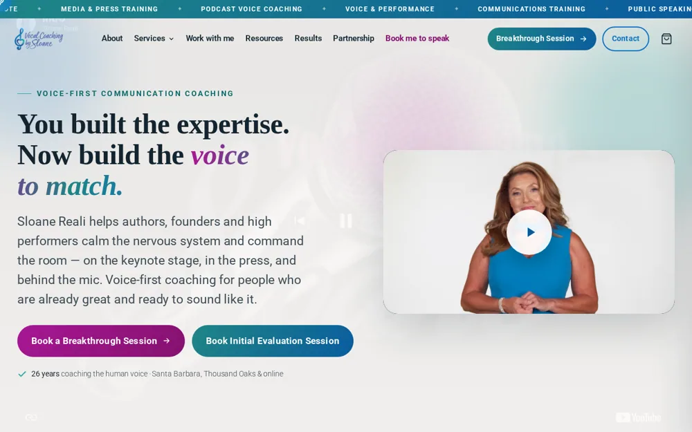 Vocal Coaching by Sloane homepage